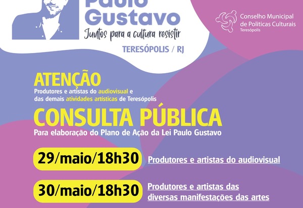 Teresópolis faz consulta pública para elaborar o Plano de Ação da Lei Paulo Gustavo