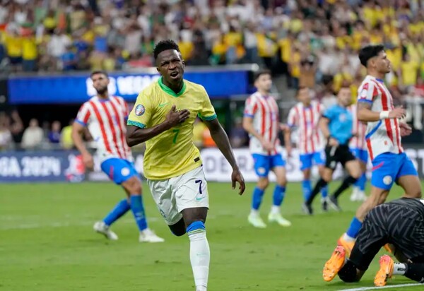 Vinicius Júnior brilha e Brasil derrota Paraguai na Copa América