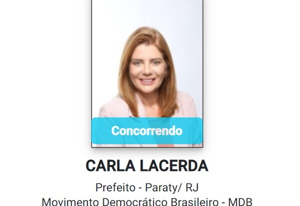 Justiça Eleitoral indefere registro de Carla Lacerda da Silva (MDB) à prefeitura de Paraty