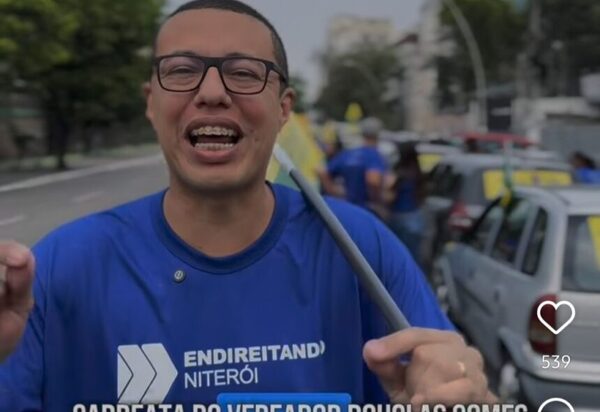 Vereador de Niterói Douglas Gomes faz carreata no Dia Mundial Sem Carro