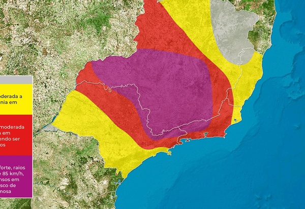 Minas Gerais e Rio de Janeiro seguem na rota da chuva com risco elevado de tempestades