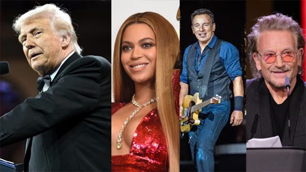 Trump acusa Beyoncé, Bono, Springsteen e Oprah de envolvimento em suposto esquema ilegal na campanha de Kamala Harris