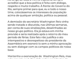 Castro torna pública crítica devastadora a Bacellar por demissão 'desrespeitosa'