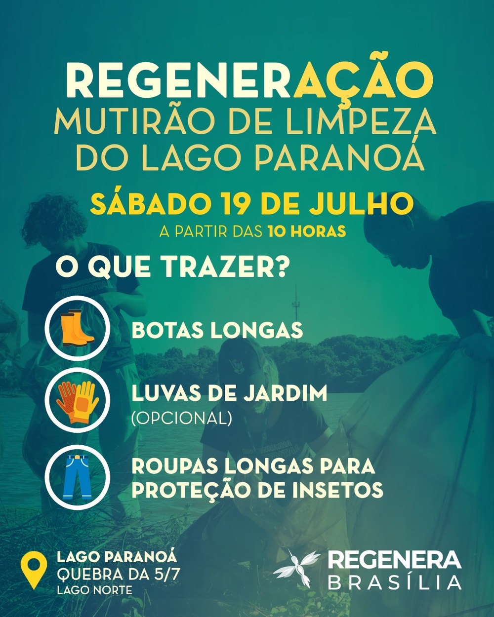 Mutirão de Limpeza no Lago Paranoá mobiliza comunidade em ação coletiva por sustentabilidade