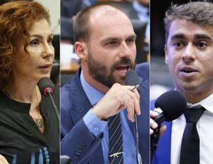 Três deputados do PL, super enrolados com a Justiça: Carla Zambelli, Eduardo Bolsonaro e Nikolas Ferreira