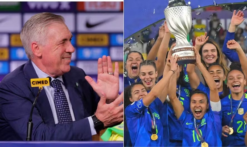 Ancelotti parabeniza seleção feminina por título heroico da Copa América