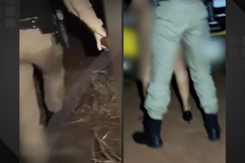 PM aborda casal e se junta a 'safadeza' no capô da viatura