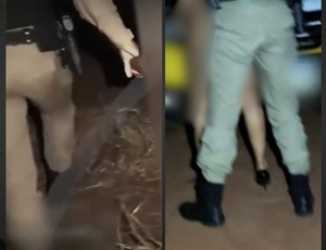 PM aborda casal e se junta a 'safadeza' no capô da viatura