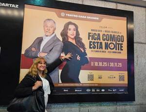 Atriz Luzimar Trottmann prestigia comédia com Miguel Falabella e Marisa Orth, no Rio de Janeiro