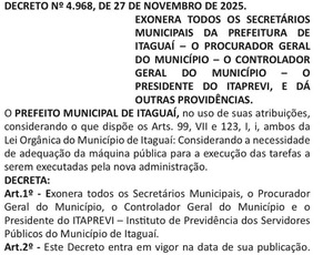 Disputa judicial em Itaguaí: Haroldinho Jesus retorna à prefeitura e remove equipe de Dr. Rubão do governo