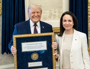 Após encontro com Trump, María Corina afirma que será presidente da Venezuela 'na hora certa'