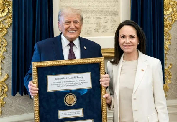 Após encontro com Trump, María Corina afirma que será presidente da Venezuela 'na hora certa'