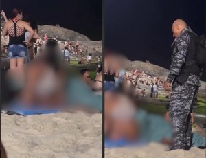 Vídeo: casal é abordado pela PM após “saliência” na praia do Arpoador