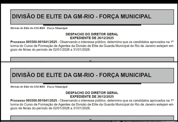 1º turma da Divisão de Elite da GM-Rio permanece inativas e sem renda há 2 meses enquanto criminalidade assola as ruas e Paes promete que ela entra em ação em março