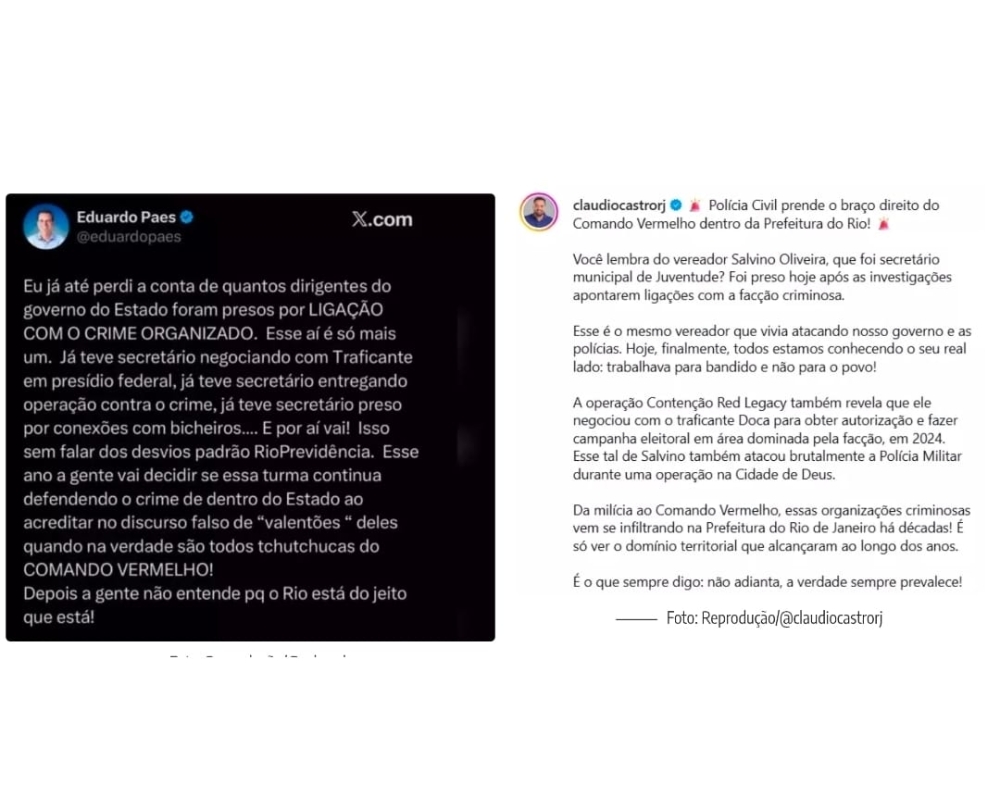 Paes vs Castro: Prisão de Vereador Acirra Disputa Entre Prefeito e Governador do Rio