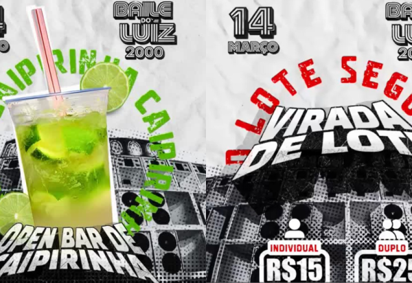 Baile do Luiz 2000 acontece no dia 14 de março e já esgotou o primeiro lote