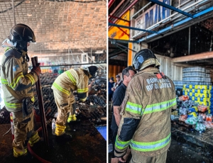 Governo do Estado mobiliza mais de 40 bombeiros para combater incêndio no Ceasa