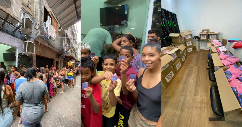 Ação social na Rocinha promoveu neste domingo doações de agasalhos em conjunto com projeto chinês de desenvolvimento
