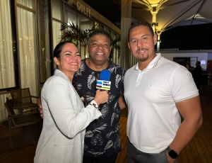 Andreia Gasparetti e Thiago Lima anunciam colaboração inédita entre rádio e turismo marítimo durante Brasil Open de Golfe