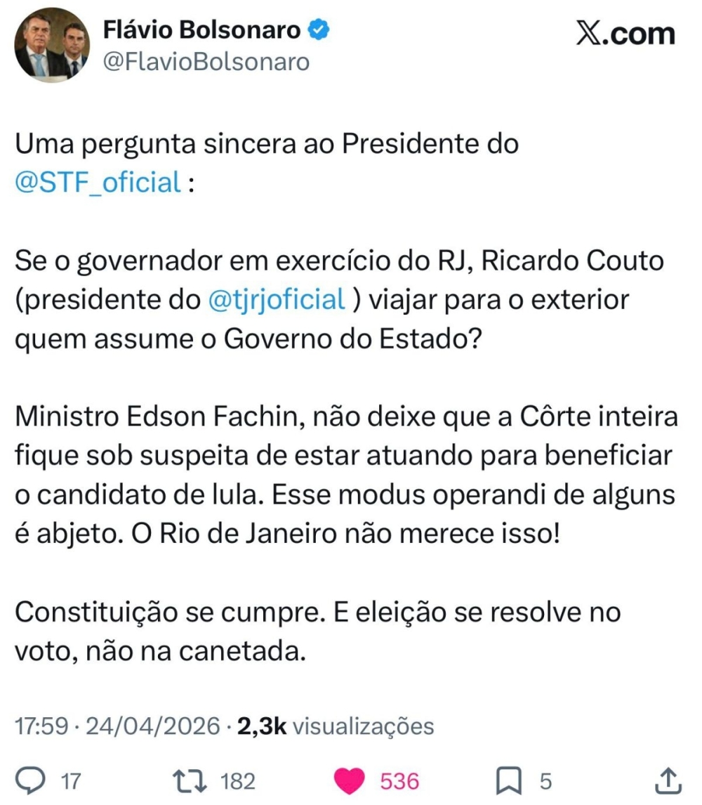 Após ofensiva de partido de Paes, Alerj reage para levar Douglas Ruas ao governo do Rio
