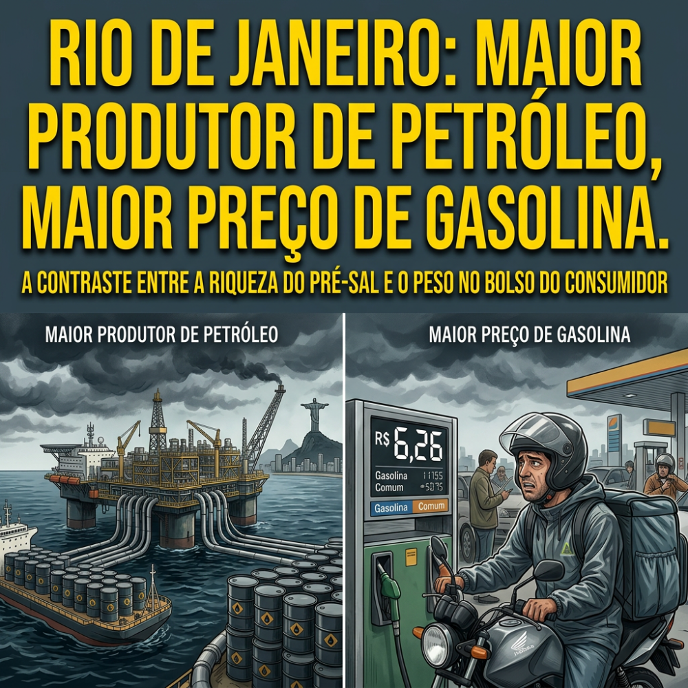 A Contradição do Ouro Negro: Por que o Rio de Janeiro, maior produtor de petróleo do Brasil, sofre com a gasolina mais cara do Brasil