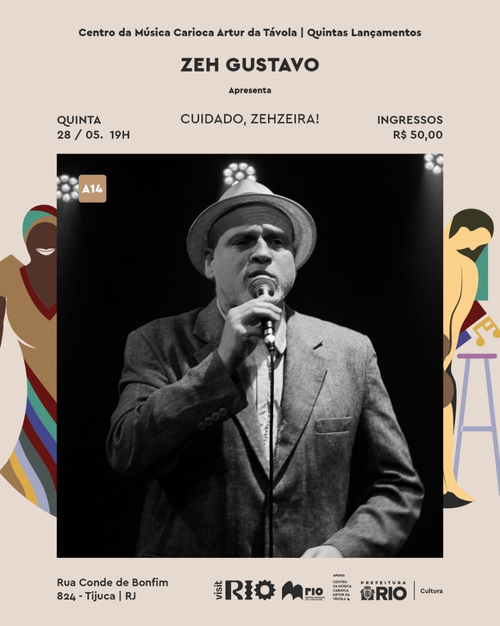 Zeh Gustavo apresenta show ‘Cuidado, Zehzeira!’ em homenagem ao samba de breque no Rio
