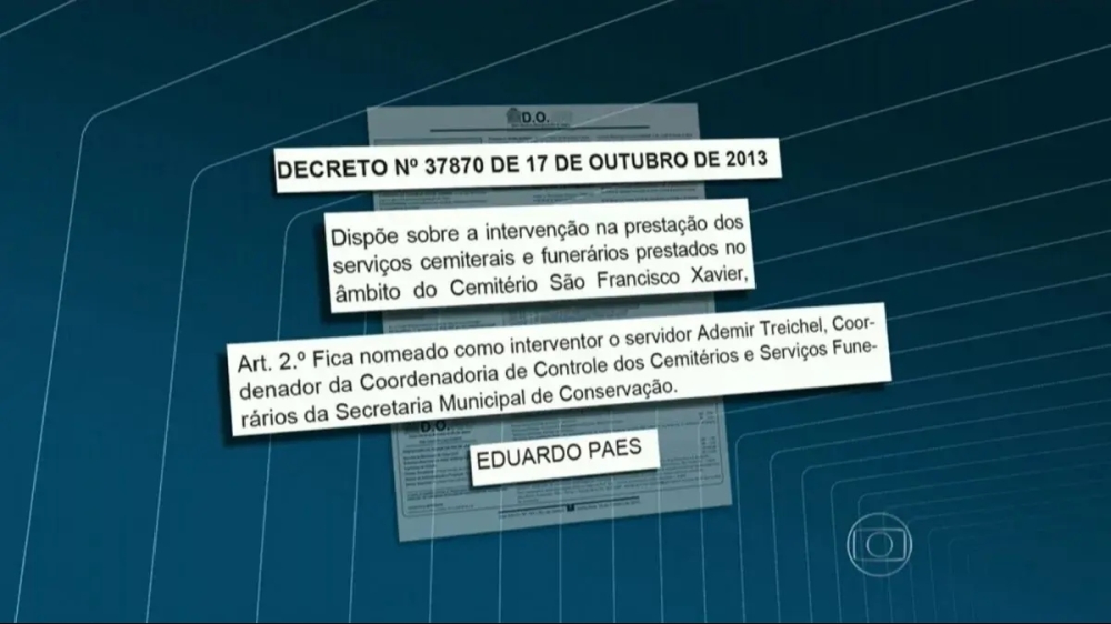Interventor nomeado por Eduardo Paes foi condenado a 12 anos por propina em cemitérios