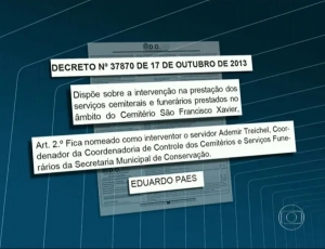 Interventor nomeado por Eduardo Paes foi condenado a 12 anos por propina em cemitérios