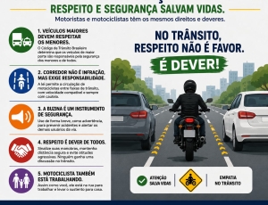 Trânsito é espaço coletivo: respeito e segurança devem prevalecer para motoristas e motociclistas