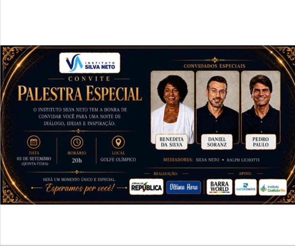 É HOJE ÀS 20 h no GOLF: Benedita, Soranz e Pedro Paulo: o Rio que pensa o próprio futuro em uma conversa aberta