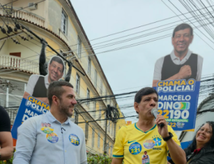 Candidato ao Senado, Carlos Jordy participa de carreata em Caxias ao lado de Marcelo Dino, presidente do PL local