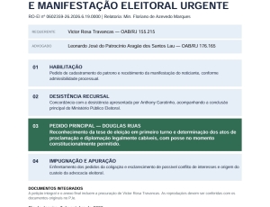 BOMBA EM BRASÍLIA: Ex-Advogado de Garotinho entra no TSE exigindo a proclamação da Vitória de Douglas Ruas no 1º Turno — E Desmascara o 'Procuradores' de Eduardo Paes