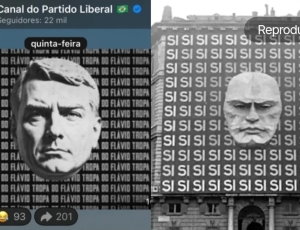PL apaga propaganda de Flávio Bolsonaro semelhante à de Mussolini