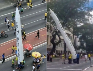 Campanha de Flávio Bolsonaro realiza manifestação na Paulista