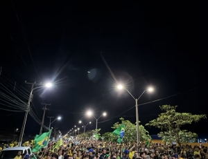Direita reúne quase 30 mil  pessoas em Parnaíba durante  ato de apoio a Flávio Bolsonaro