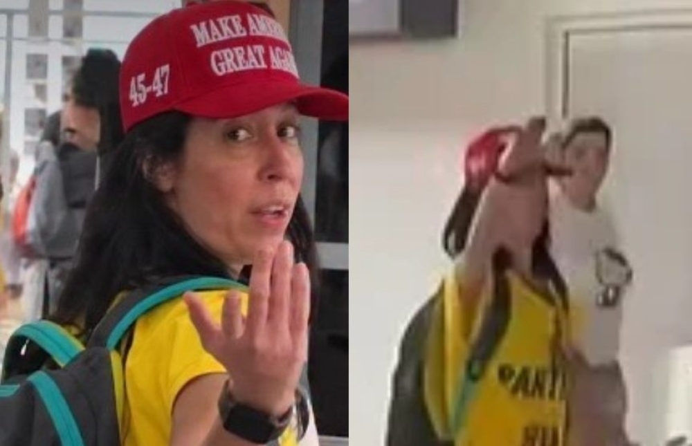 Advogado de mulher flagrada fazendo saudação nazista na eleição.diz que ela foi fez isso porque foi chamada de nazista