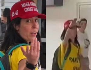 Advogado de mulher flagrada fazendo saudação nazista na eleição.diz que ela foi fez isso porque foi chamada de nazista