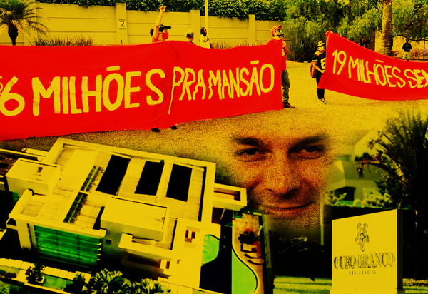 Mansão de Flávio Bolsonaro no Lago Sul é alvo de protesto do MTST